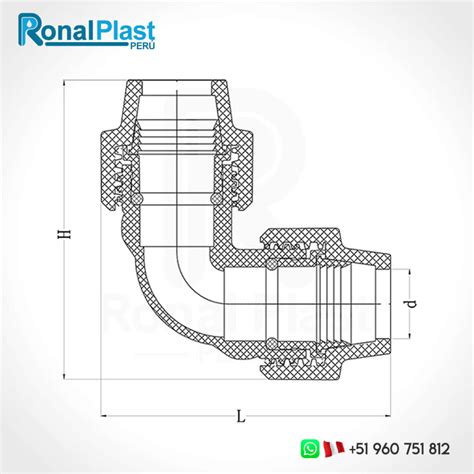 Codo 90º Irriplast para Mangueras HDPE de 32mm PN16 Ronal Plast