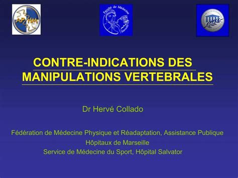 Ppt Contre Indications Des Manipulations Vertebrales Dr Herv Collado