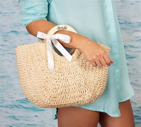 Mrs Custom Beach Bag Custom Straw Beach Bag Bag With Wooden Etsy