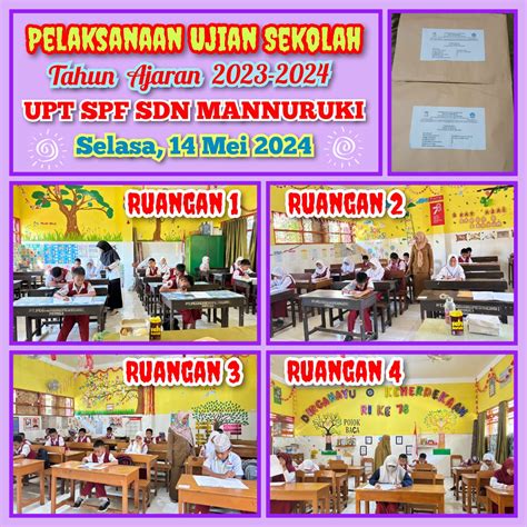 Pelaksanaan Ujian Sekolah UPT SPF SDN Mannuruki Makassar Tahun