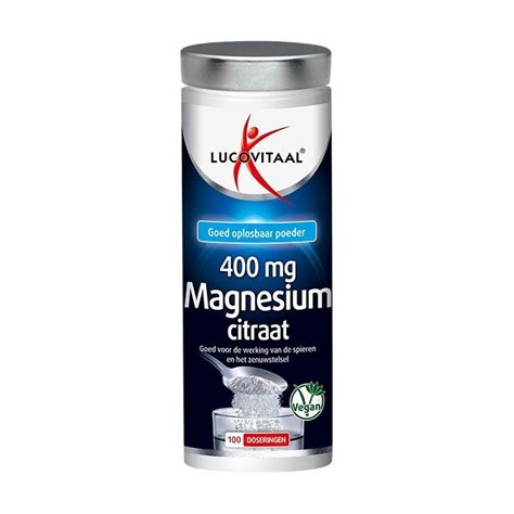 Magnesium Citraat Poeder 400 Mg Lucovitaal Krachtig Goedkoop