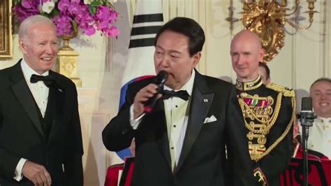 South Korea President Yoon Suk Yeol Sings American Pie During State