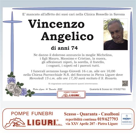 Necrologio Vincenzo Angelico Il Vostro Giornale Necrologie Ivg It