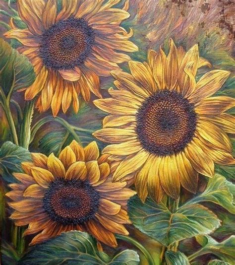 Sunflower artwork, Sunflower art, Sunflower painting