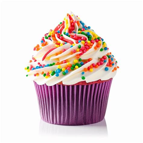 Premium AI Image | a cupcake with rainbow sprinkles on top of it.