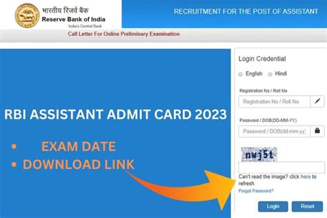 Rbi Assistant Admit Card 2023 Exam City Slip Download Link