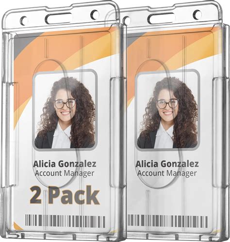 Mifflin Lot De 2 Porte Badges Rigides Transparent Vertical 8 5 X 5 3