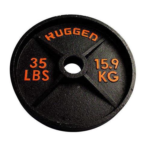 35 Lb Rugged Deep Dish Olympic Plate Individual 16kg Weight Plate