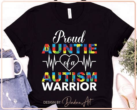 Autism Month T Svg Png Proud Auntie Of A Autism Warrior Svg Proud