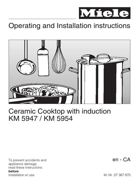 Miele Induction Cooktop Manual KM5947-5954 | Download Free PDF ...