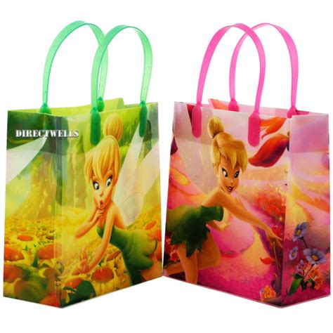 Disney Tinkerbell Reusable Medium 8 Party Favor 6 Goodie Loot Bags 6