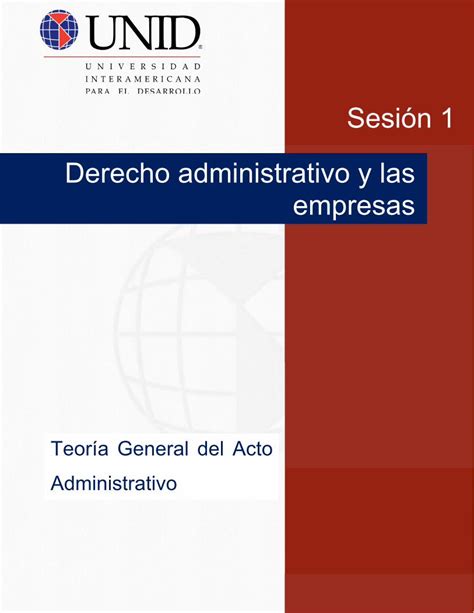 Pdf Sesión 1 Derecho Administrativo Y Las Empresas · Derecho