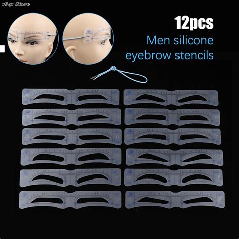 12pcs Eyebrow Stencil Set Reusable Diy Eye Brow Drawing Guide Styling