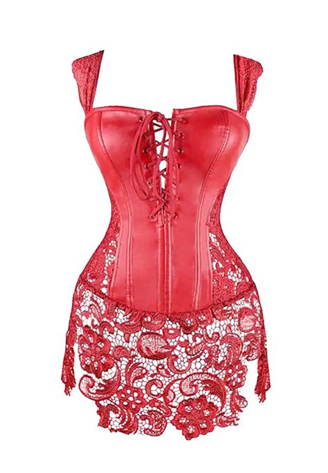 Buy Lycka Ldb4266 Lady One Piece Corset Pajamas Nightwear Red 2023