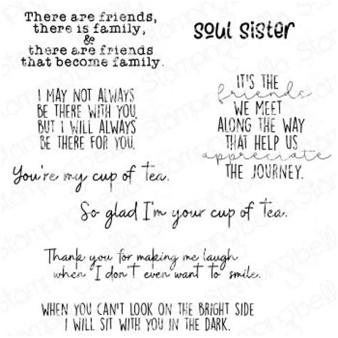 Stamping Bella Cling Rubber Stamp Friendship Sentiment Set