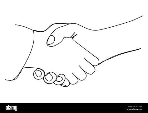 One line drawing handshake vector illustration Stock Vector Image & Art ...