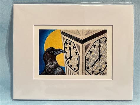 Crow And Full Moon At Allen Bradley Clock Tower Fine Art Print 5x7 Print Matted To 8x10 Etsy