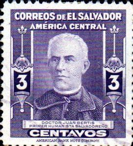 Stamp Juan Bertis 1837 1899 El Salvador Personalities Mi SV 625 Sn