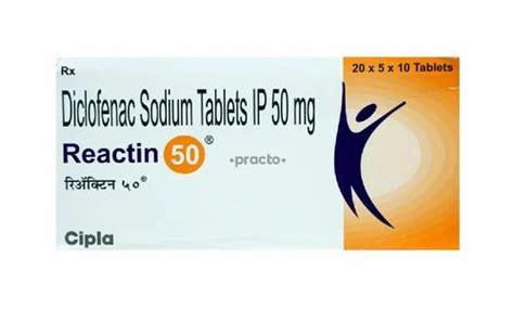 Diclofenac Sodium Tablet Ip 50 Mg REACTIN At Rs 150 Stripe Diclofenac