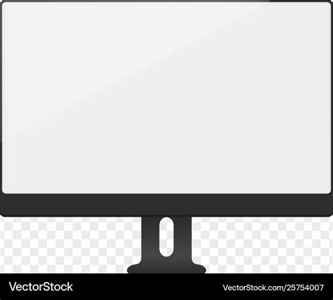 Blank white computer screen mockup Royalty Free Vector Image