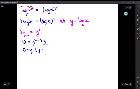 SOLVED Solve Each Logarithmic Equation Logx 2 Logx 2