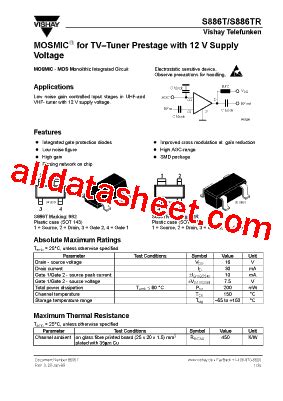 S886T Datasheet PDF Vishay Siliconix