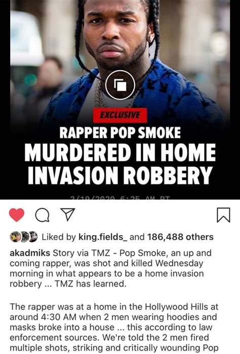 Rapper Pop Smoke Murdered In Home Invasion Robbery Vay A Gbp Liked By