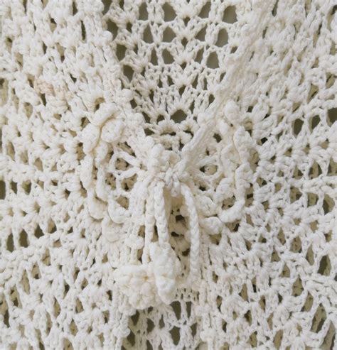 Hippie Fringed Crochet Vest Boho Tie Front Sleeveless Cardigan Etsy