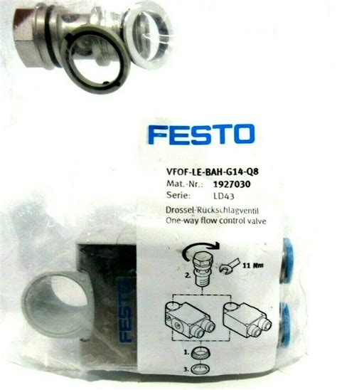 New Festo Vfof Le Bah G Q Flow Control Valve Vfoflebahg Q