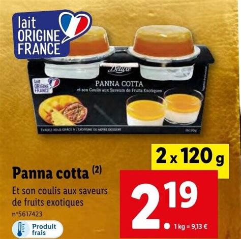 Promo Panna Cotta Chez Lidl