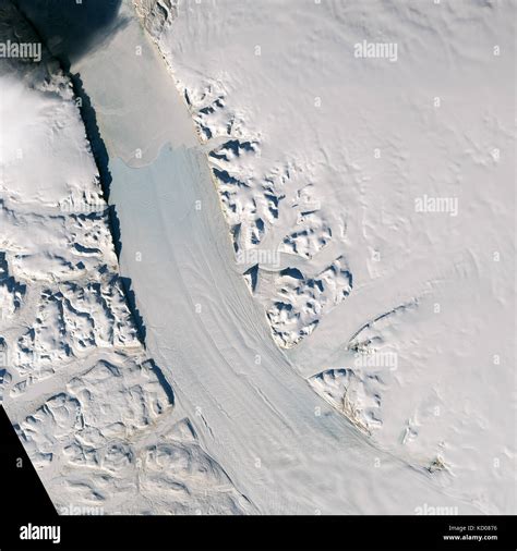 Satellite Image Of The Petermann Glacier Greenland Stock Photo Alamy