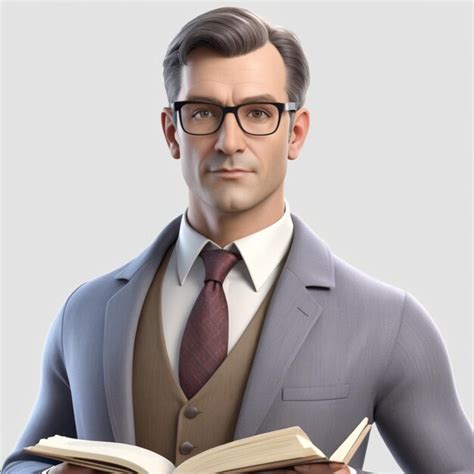 Premium Psd A Man In A Suit Is Holding A Book And Wearing Glasses