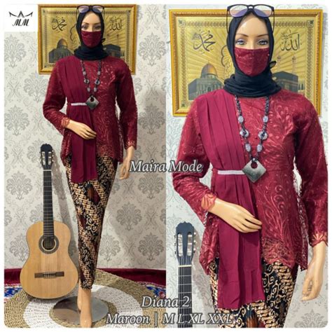 Jual Aurora Selendang Setelan Kebaya Modern Blouse Amalia Kebaya