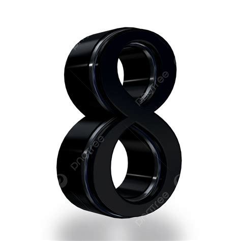 Metallic Number 3d Images, 3d Metallic Black Number Eight, 3d, Symbol ...