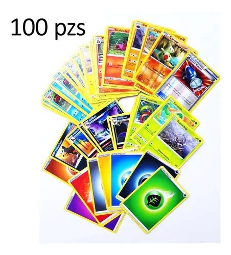 Pack 100 Cartas Pokémon 100 Original Incluye Foil Energías MercadoLibre