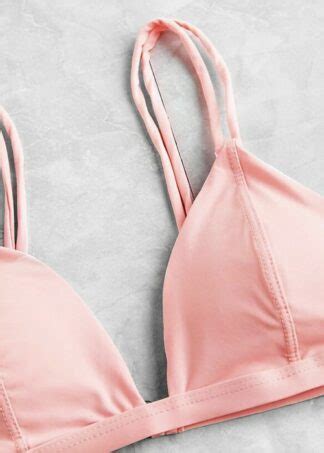 Cami Pastel Bralette Triangle Leaf Print Bottom Bikini Set Hypegem