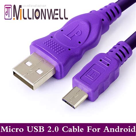 Millionwell Purple Android Mobile Phone Cable 0 6m 1 2m 2m 3m Micro USB