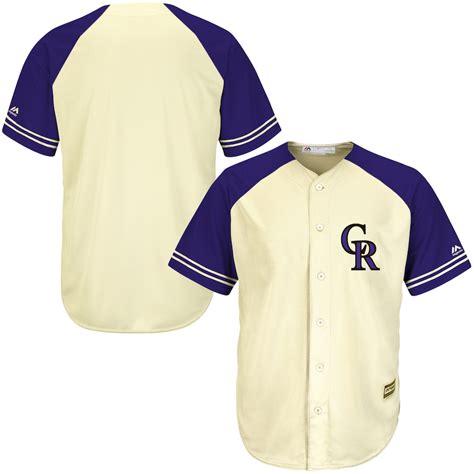 Majestic Colorado Rockies Creamblue Cool Base Ivory Fashion Team Jersey