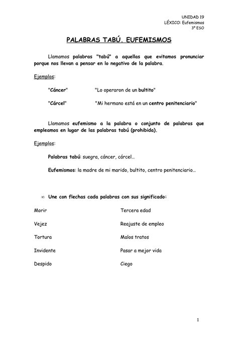 Ejemplos De Palabras Tabu Y Sus Eufemismos Opciones De Ejemplo