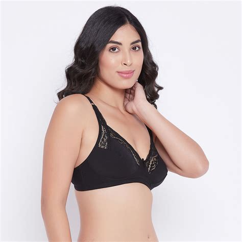 Clovia Cotton Spandex Solid Non Padded Full Cup Wire Free Everyday Bra Black Buy Clovia