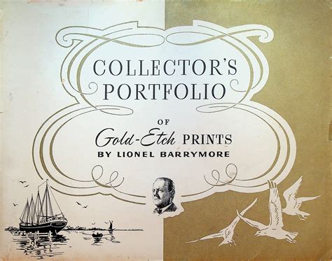 Lionel Barrymore Collectors Portfolio Gold Etch Prints Set Of 4 Etsy