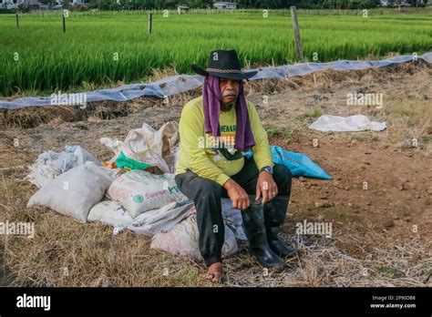 Teresa Rizal Philippines 10th Mar 2023 Filipino Farmer Works On A