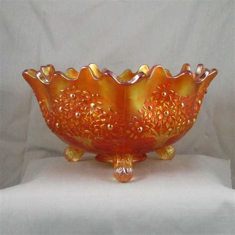 Antique Fenton Orange Tree Marigold Carnival Glass Fruit Bowl Orange Bowl Carnival Glass