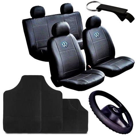 Kit Capas Banco Couro Proteção Tapetes Volante Volkswagen Escorrega o