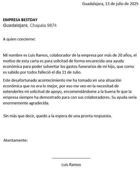 19 Redaccion De Carta Solicitud Ayuda Economica Cartadesolicitud2021