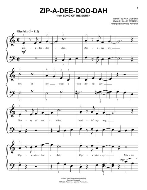 Zip A Dee Doo Dah Sheet Music Direct