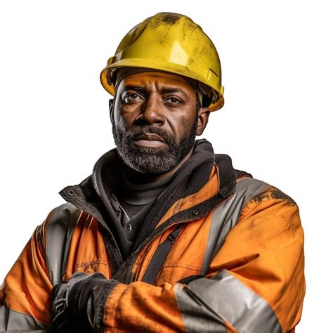 Premium Ai Image A Man Wearing An Orange Hard Hat And An Orange Hard