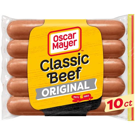 Oscar Mayer Classic Beef Uncured Franks Hot Dogs 10 Ct