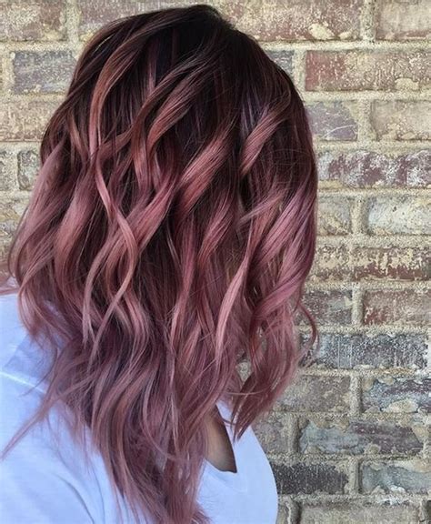 Light Pink Highlights Brown Hair