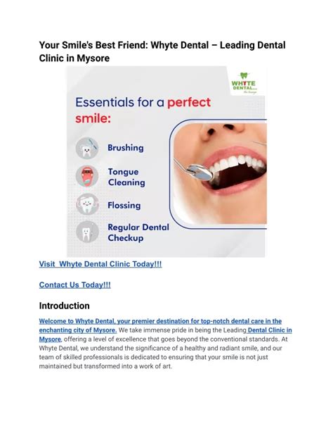 Ppt Your Smile S Best Friend Whyte Dental Leading Dental Clinic In Mysore Powerpoint